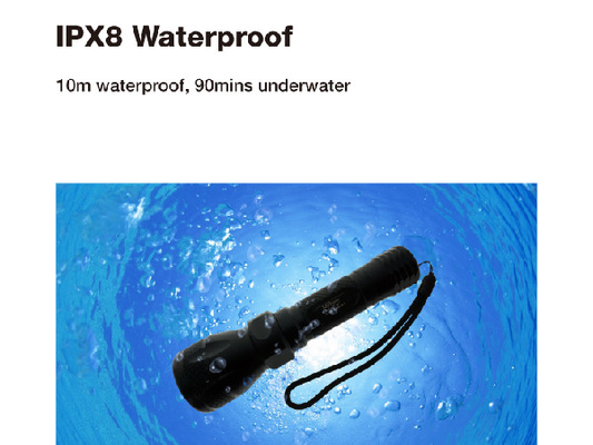 Handsize 18650李イオン電池との潜水LEDの懐中電燈IPX8の防水