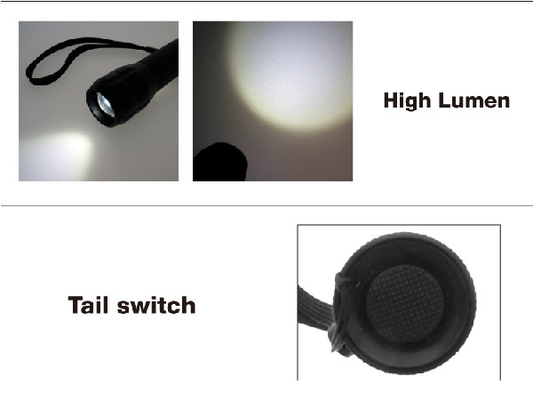 スキッドプルーフ EDC LEDの懐中電燈出力電力500の内腔高い明るさ5W